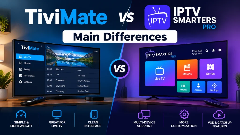 TiviMate vs IPTV Smarters Pro