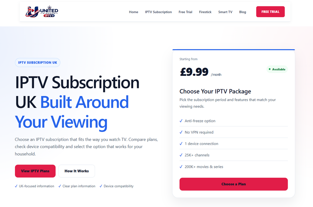 Arabic IPTV Service in the UK